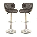 Set of 2 Modern Brown Faux Leather Adjustable Swivel Stools with Chrome Base  Warm Home View