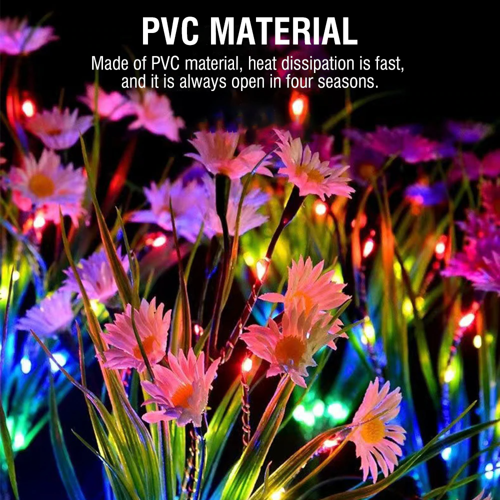 Solar Garden Stake Lights - LED Flower Waterproof, 1-Piece  Warm Home View