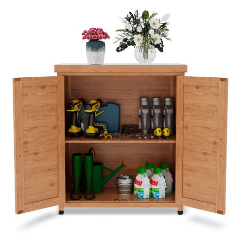Outdoor Workstation Potting Bench - Cedar Wood/Metal, 1-Piece  Warm Home View