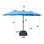 Double-Sided Outdoor Patio Umbrella - Metal, 2-Piece Set  Warm Home View