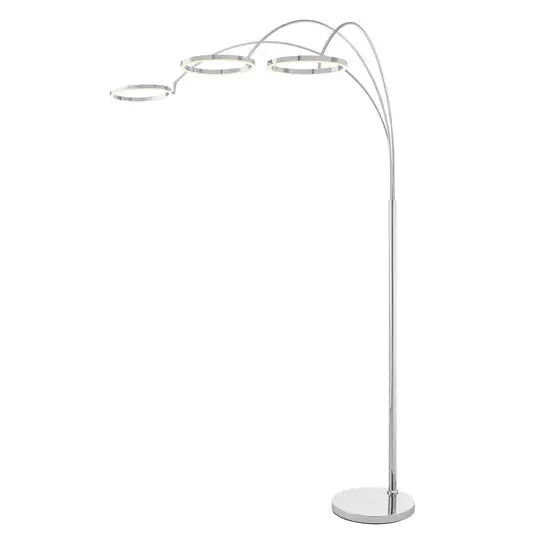 LED Three Ring Hong Kong  Arc Floor lamp // Chrome, Not Dimmable  Warm Home View