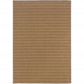 9' X 13' Tan Striped Stain Resistant Indoor Outdoor Area Rug  Warm Home View