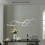 Seoul LED Hoops Rectangular Chandelier // Chrome  Warm Home View