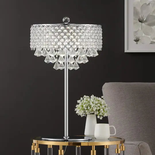 Grand Chrome Table Lamp // 6 Light  Warm Home View