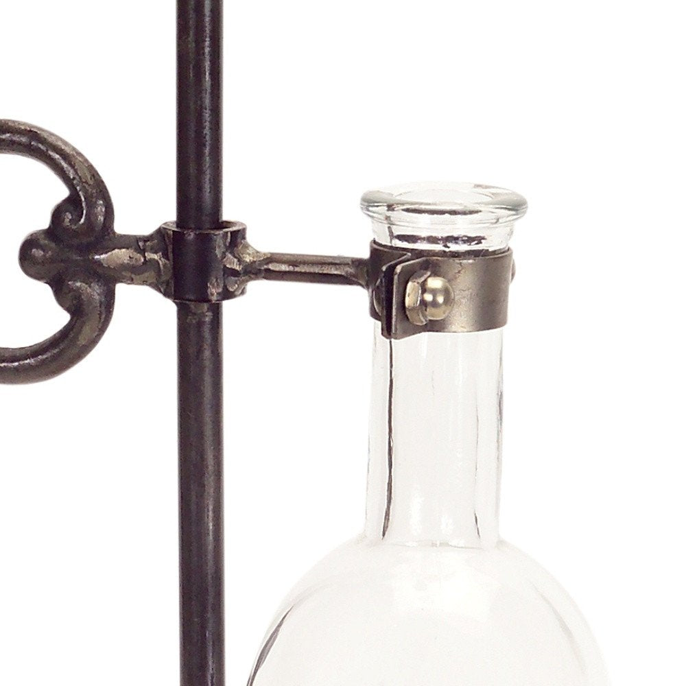 Set of Two Clear and Black Metal and Glass Apothecary Jar  Warm Home View