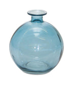 Set of Two Blue Glass Round Table Vase  Warm Home View