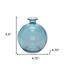 Set of Two Blue Glass Round Table Vase  Warm Home View