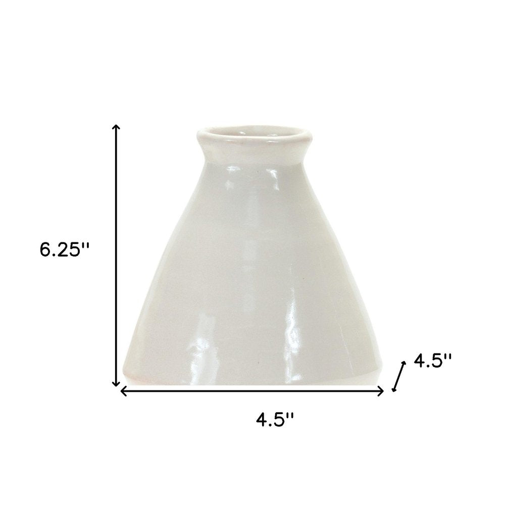 Set of Two White Bud Terracotta Table Vase  Warm Home View