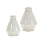 Set of Two White Bud Terracotta Table Vase  Warm Home View
