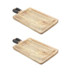 Set of Two Brown Solid Wood Cheese Boards  Warm Home View