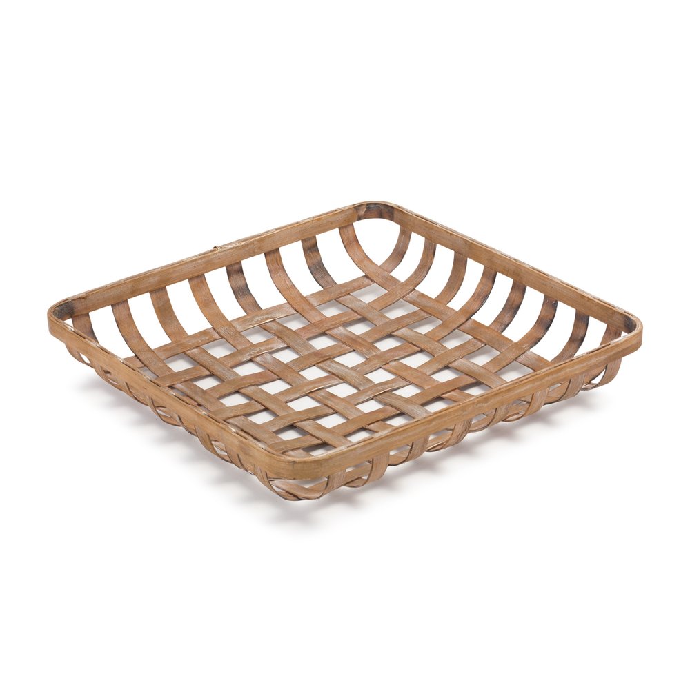 Set of Two Brown Square Bamboo Vanity Tray  Warm Home View