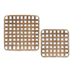 Set of Two Brown Square Bamboo Vanity Tray  Warm Home View