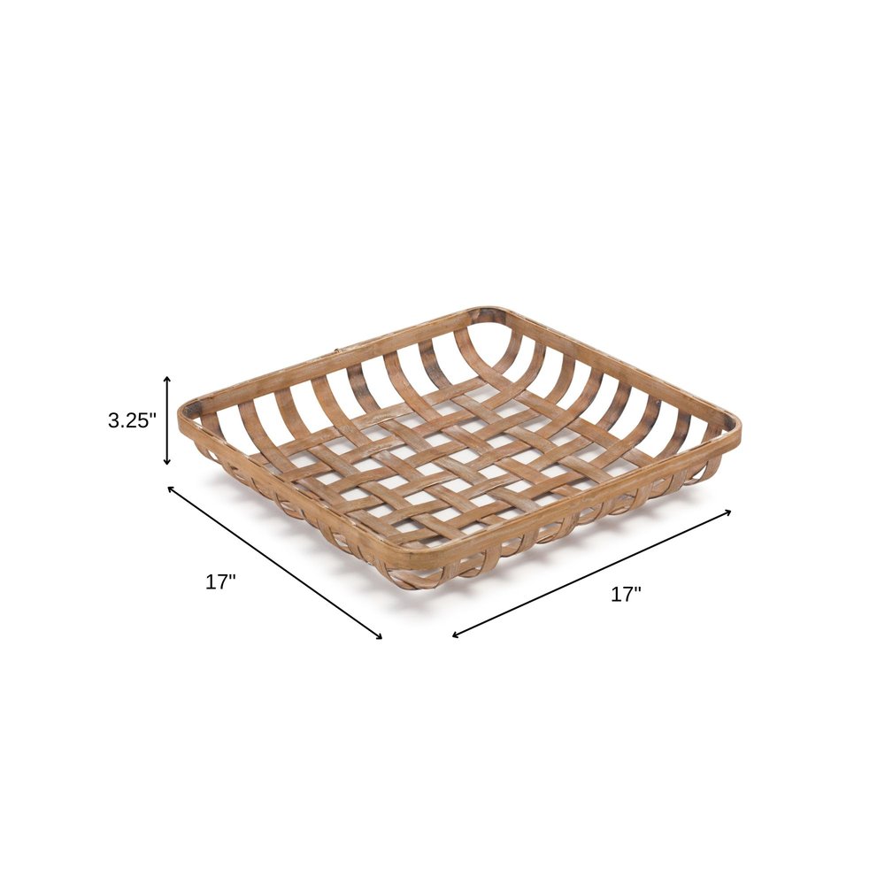 Set of Two Brown Square Bamboo Vanity Tray  Warm Home View