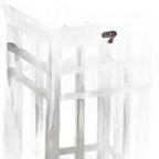 Set of Two White And Silver Distressed Geometric Metal Floor Lantern Candle Holders  Warm Home View