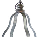 Set of Two Gray Distressed Galvanized Metal Tabletop Lantern Candle Holders  Warm Home View