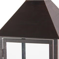 Set of Two Black Geometric Iron And Glass Floor Lantern Candle Holders  Warm Home View