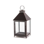 Set of Two Black Geometric Iron And Glass Floor Lantern Candle Holders  Warm Home View