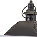 Set of Two White And Black Distressed Ornate Glass Wood And Metal Floor Lantern Candle Holders  Warm Home View