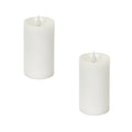 Set of Two White Flameless Pillar Candle  Warm Home View