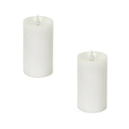 Set of Two White Flameless Pillar Candle  Warm Home View