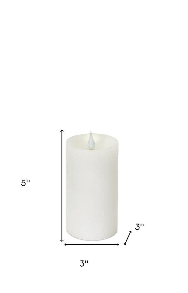 Set of Two White Flameless Pillar Candle  Warm Home View