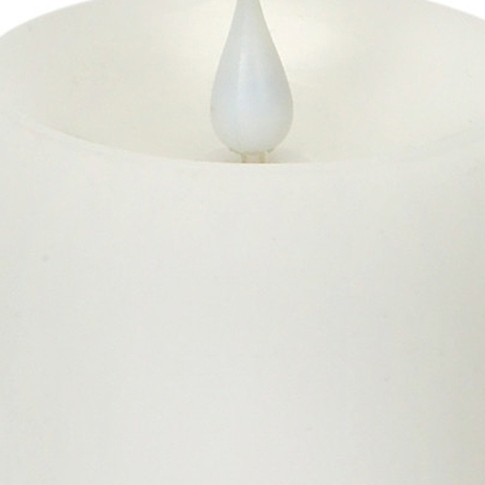 Set of Two White Flameless Pillar Candle  Warm Home View