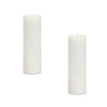 Set of Two White Flameless Pillar Candles  Warm Home View