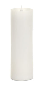 Set of Two White Flameless Pillar Candles  Warm Home View