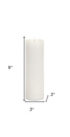 Set of Two White Flameless Pillar Candles  Warm Home View