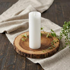 Set of Two White Flameless Pillar Candles  Warm Home View