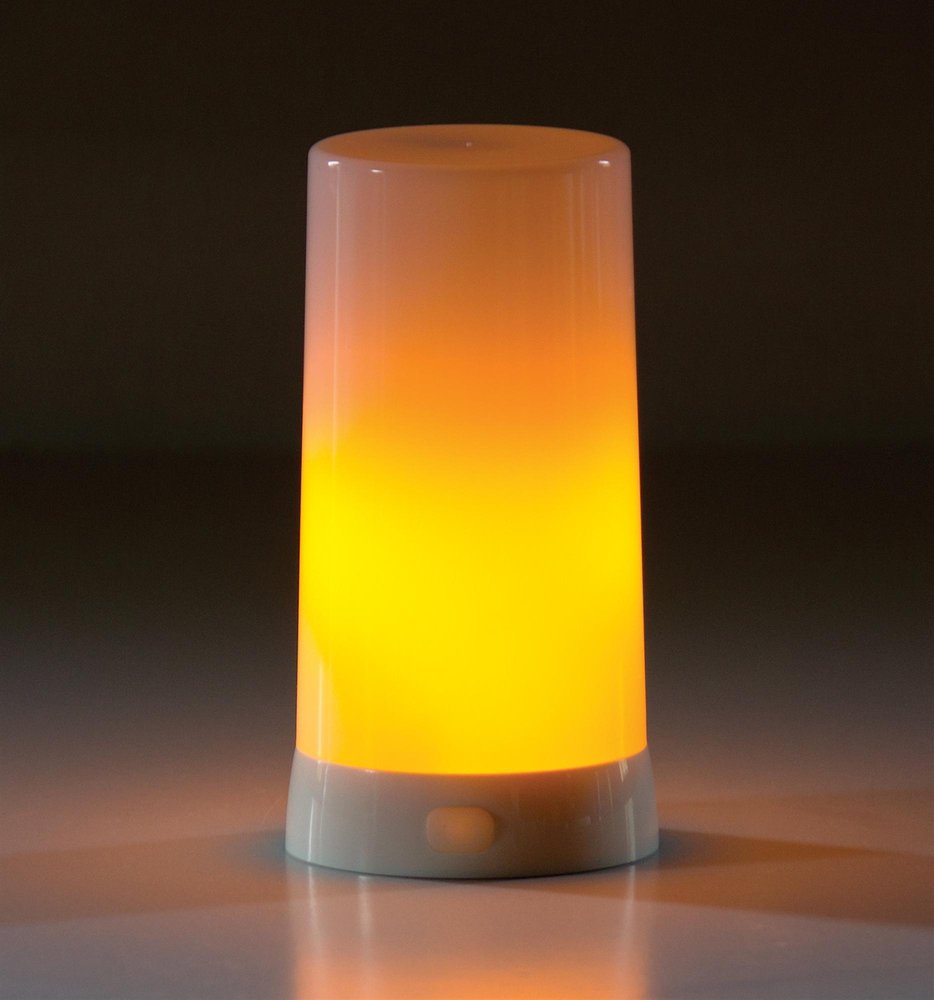 Set of Two White Flameless Pillar Candle  Warm Home View