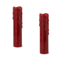 Set of Two Red Flameless Pillar Candle  Warm Home View