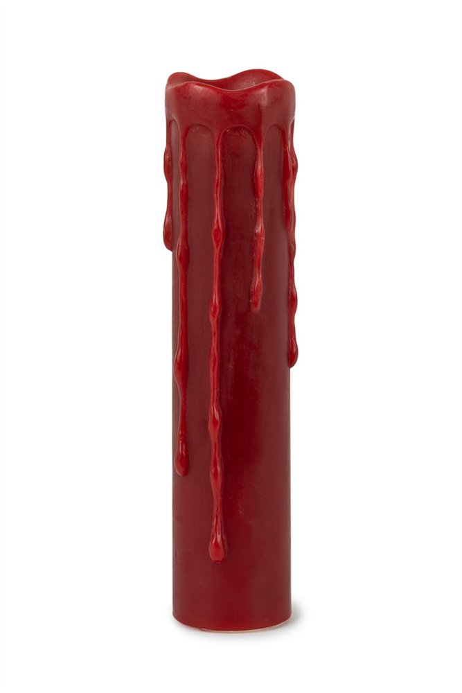 Set of Two Red Flameless Pillar Candle  Warm Home View