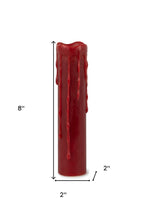 Set of Two Red Flameless Pillar Candle  Warm Home View