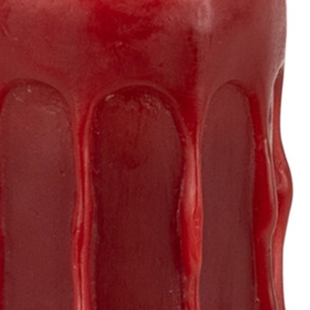 Set of Two Red Flameless Pillar Candle  Warm Home View