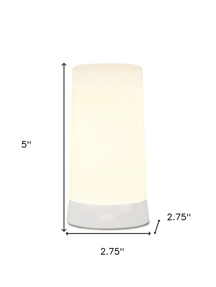 Set of Two White Flameless Pillar Candles  Warm Home View