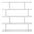 White Wood Five Tier Bookcase  Warm Home View