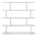 White Wood Five Tier Bookcase  Warm Home View