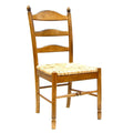 Straw And Brown Wood Ladder Back Dining Side Chair  Warm Home View