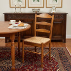 Straw And Brown Wood Ladder Back Dining Side Chair  Warm Home View