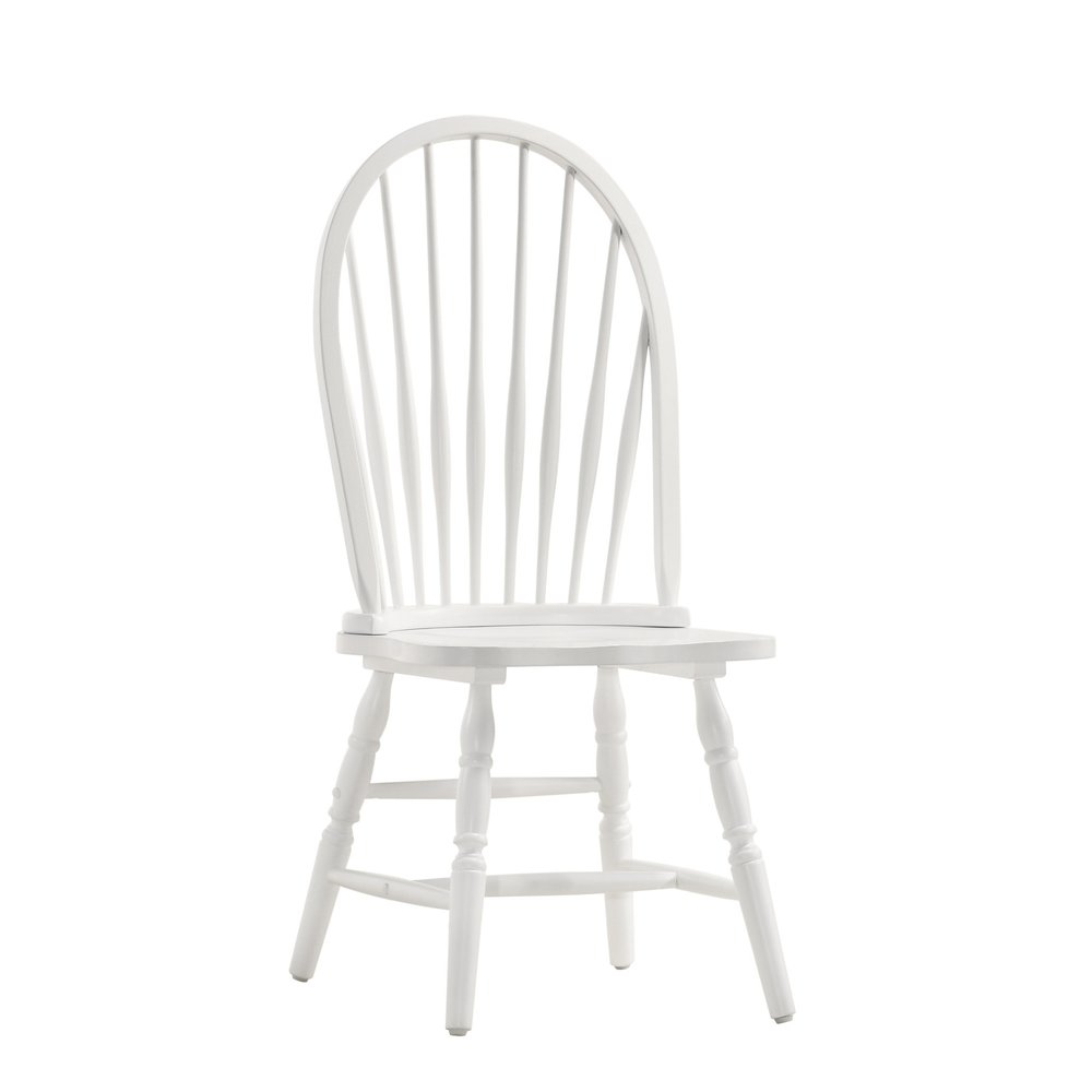 White Wood Windsor Back Dining Side Chair  Warm Home View