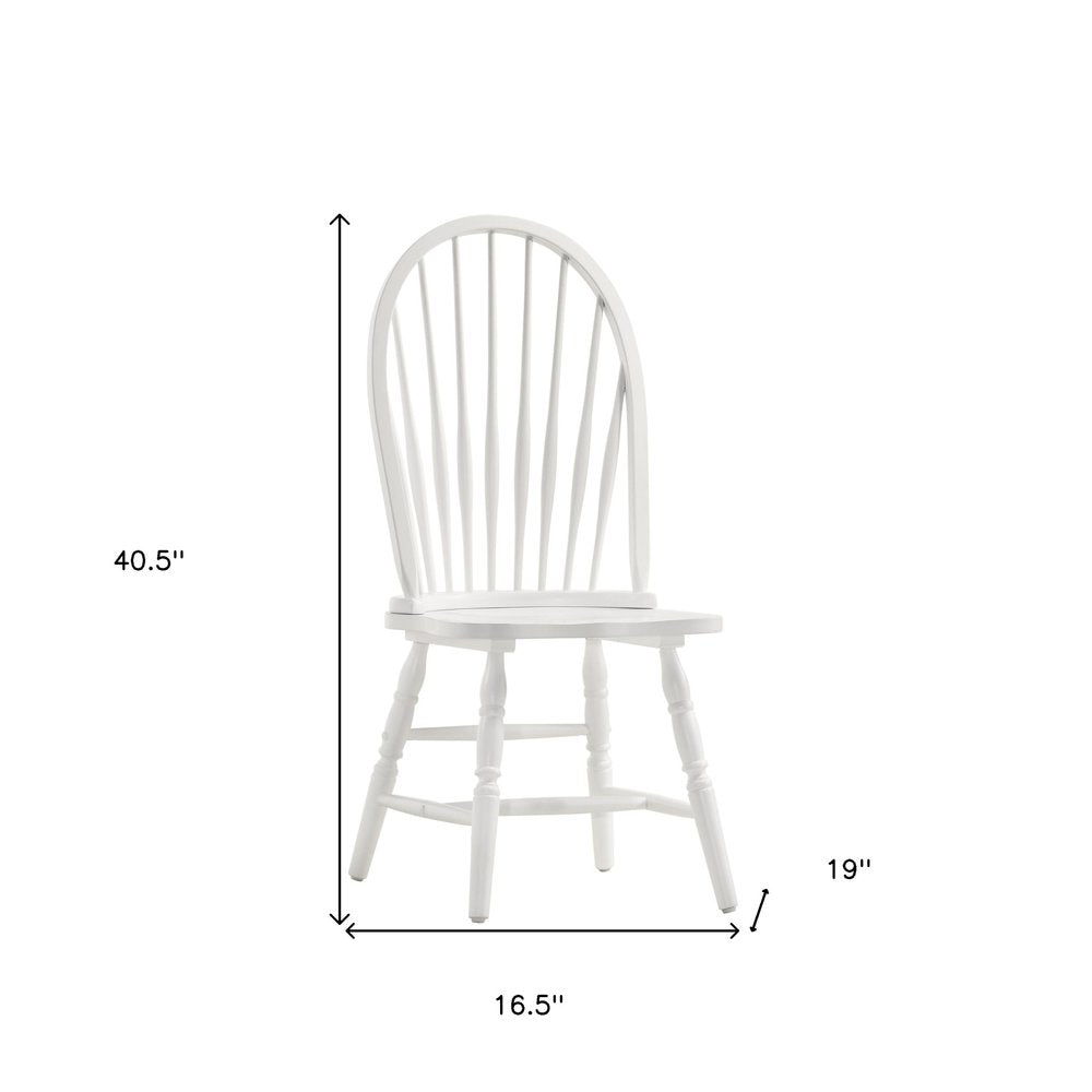 White Wood Windsor Back Dining Side Chair  Warm Home View