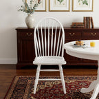 White Wood Windsor Back Dining Side Chair  Warm Home View