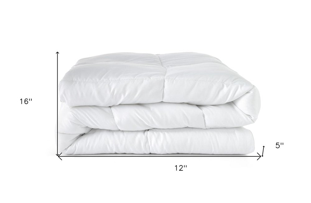 White Twin Microfiber Washable Microfiber Down Alternative Comforter  Warm Home View