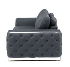 Faux Leather Tufted Club Chair, Dark Gray/Silver, 1-Piece  Warm Home View