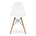 White And Natural Heavy Duty Plastic And Wood Dining Side Chair  Warm Home View