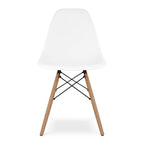 White And Natural Heavy Duty Plastic And Wood Dining Side Chair  Warm Home View