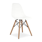 White And Natural Heavy Duty Plastic And Wood Dining Side Chair  Warm Home View