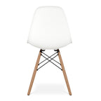 White And Natural Heavy Duty Plastic And Wood Dining Side Chair  Warm Home View
