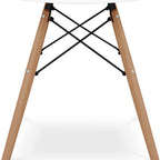 White And Natural Heavy Duty Plastic And Wood Dining Side Chair  Warm Home View